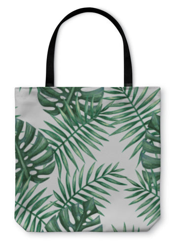 Monstera and Palm Leaves Tote Bag