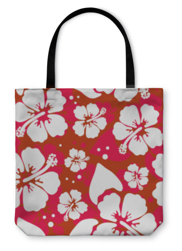 Hibiscus Flowers Tote Bag - Red