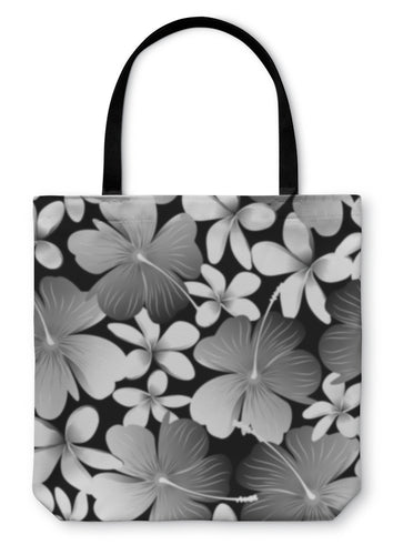 Tropical Hibiscus and Frangipani Tote Bag