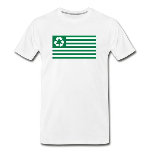 Unisex Premium Organic T-Shirt - Recycle Flag - white