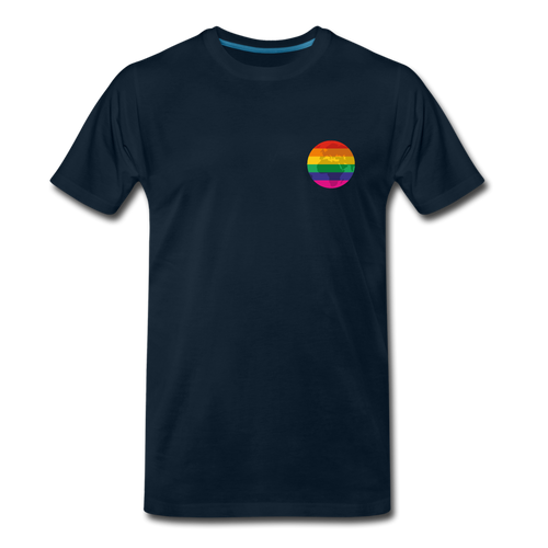 Unisex Premium Organic T-Shirt - Rainbow Earth - deep navy